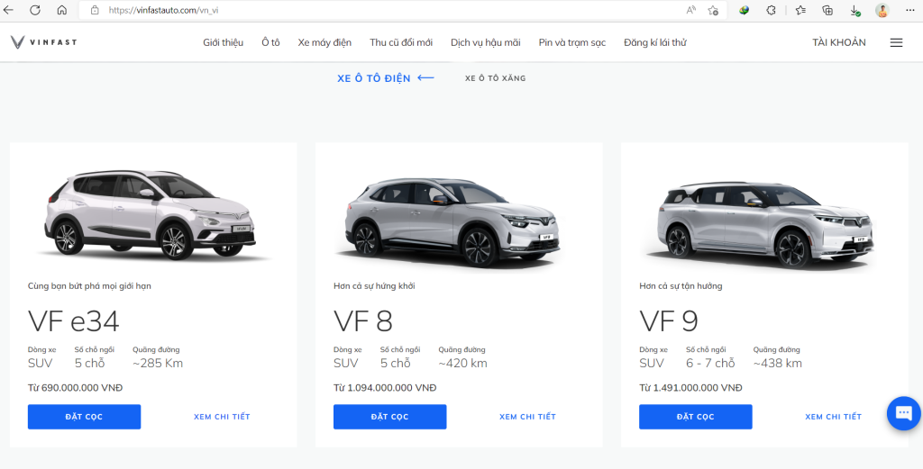 Website VinFast