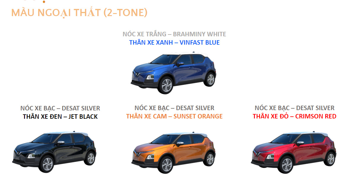 bảng màu VF 5 plus