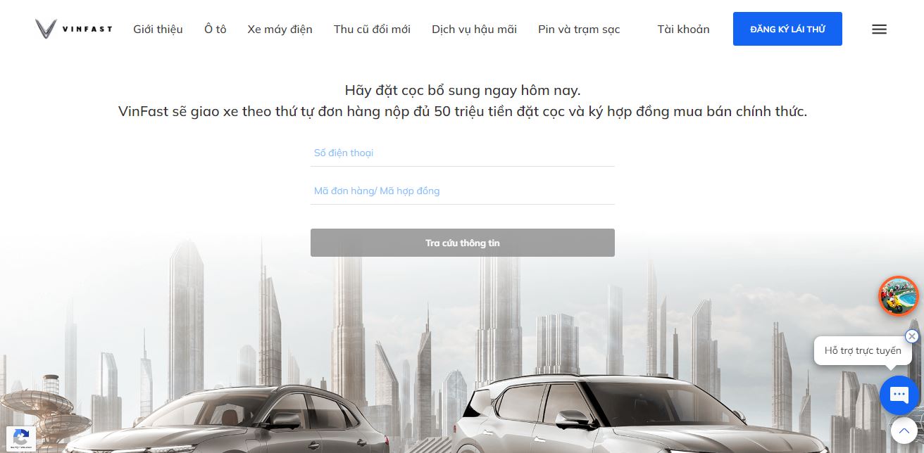 CN0612_3009. Hướng dẫn thủ tục đặt cọc bổ sung cho bác nào mua VF 9